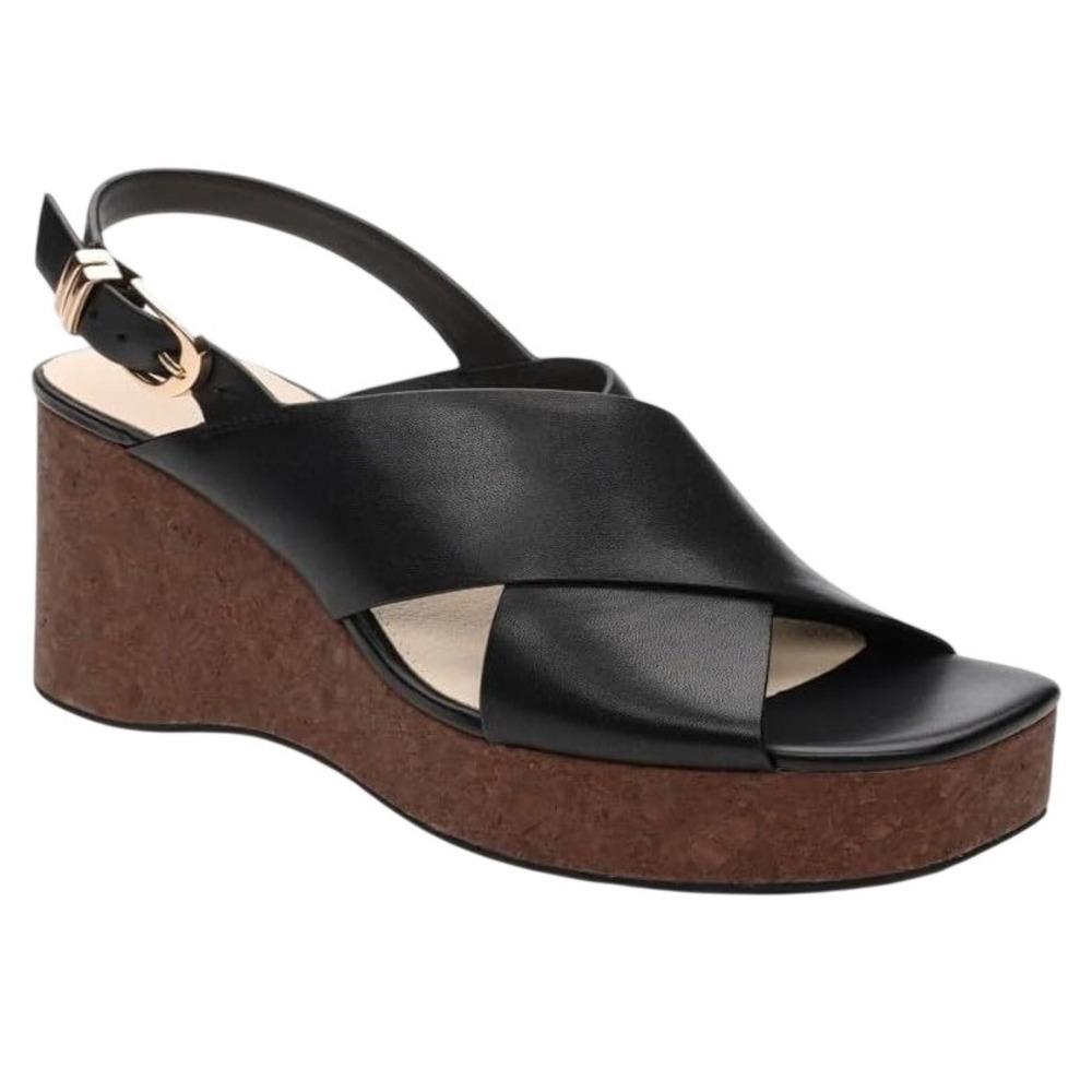 Sanctuary Womens Size 10M Nouveau Wedge‎ Platform Sandals Stylish Open-toe Black